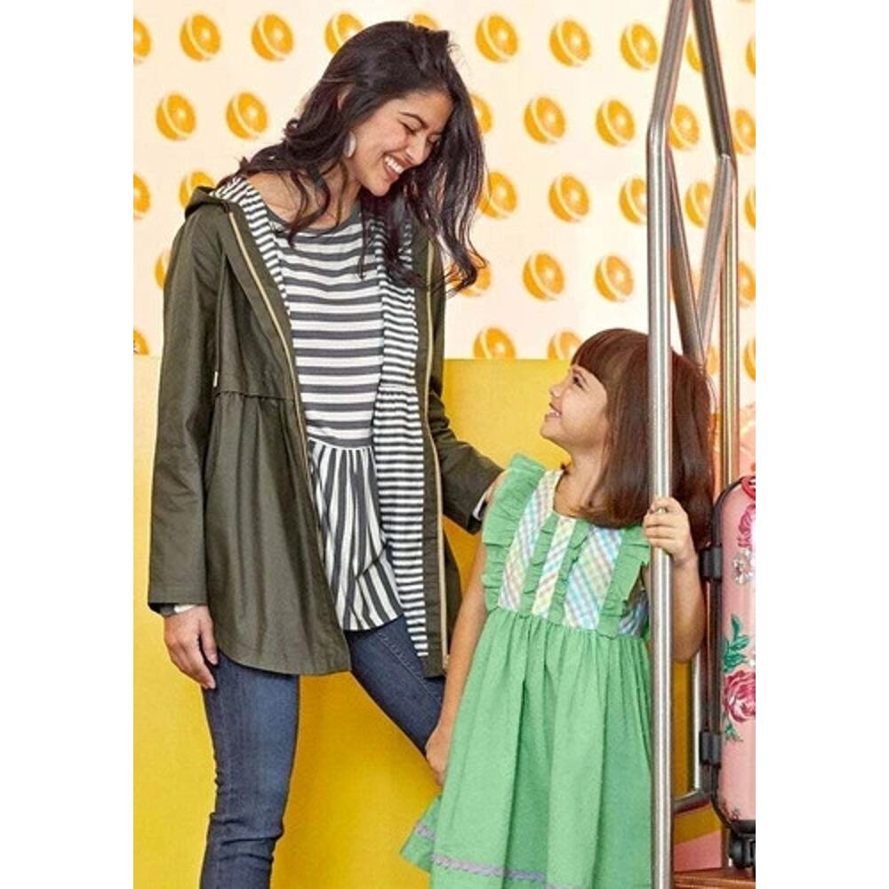 MATILDA JANE Skies Are Grey Raincoat Jacket Small Green Rain Coat Granola Preppy